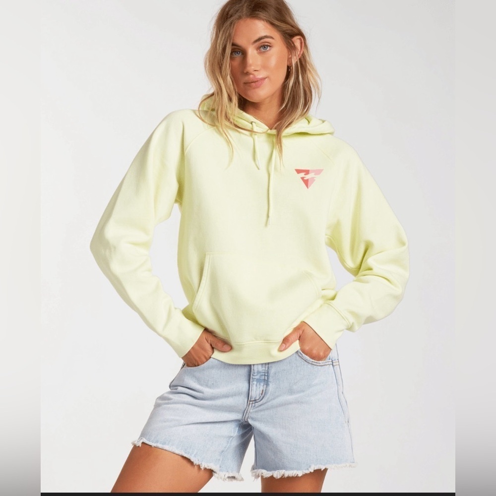 Billabong Catchin' Waves Hooded Sweatshirt in Key Lime. size L